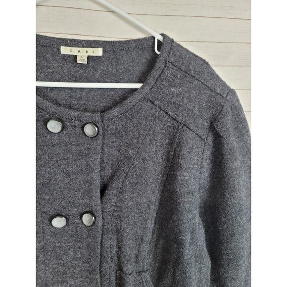 Cabi My Fair Wool Cardigan Jacket in Gray Sweater¡, sz Large - Picture 2 of 11